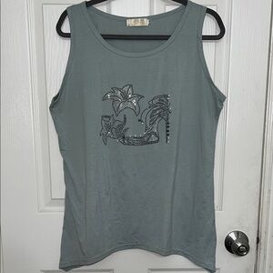 Stylish Gray Sleeveless Top